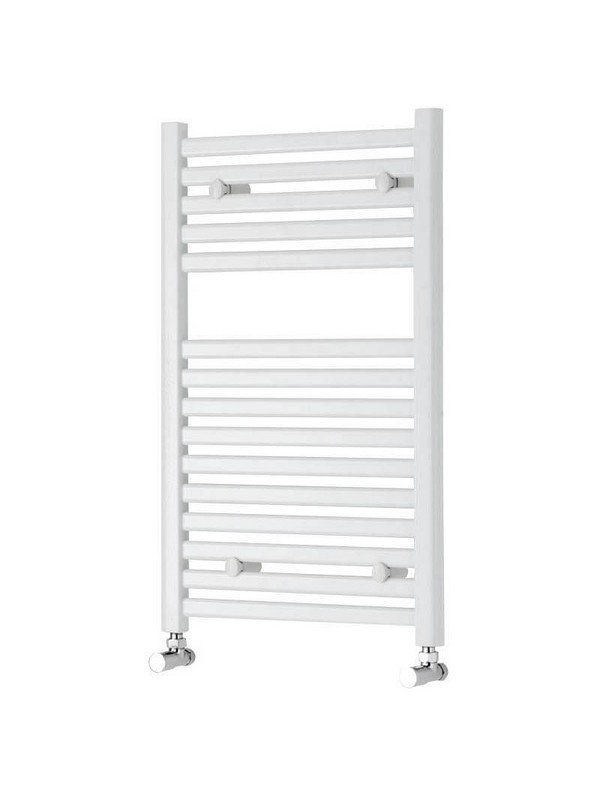 white curved towel rail